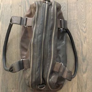Medium-sized grey leather Rudsak shoulder bag